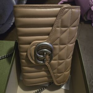 Gucci Beige Quilted Leather Cross Body